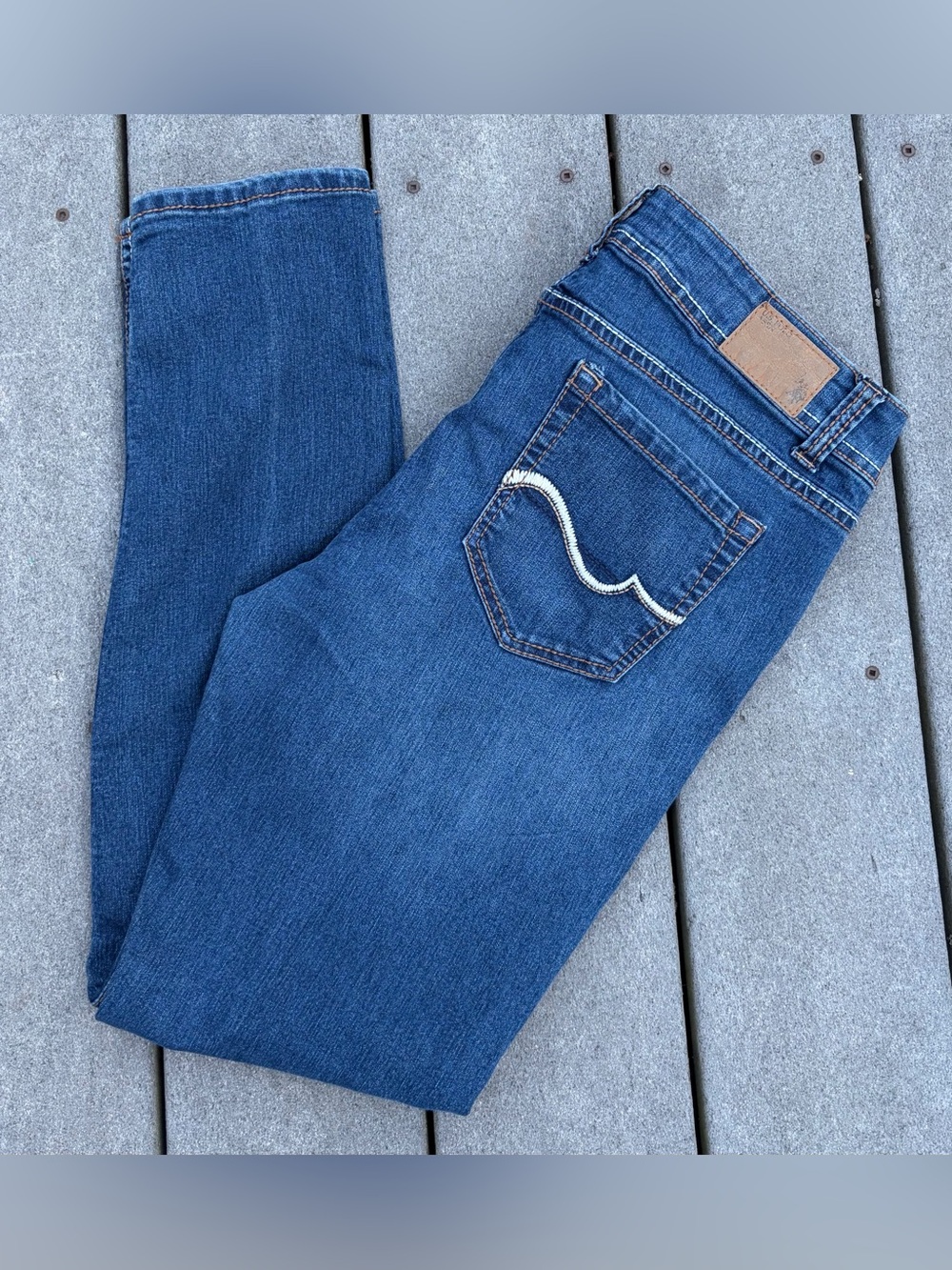US. Polo Assn. Women’s Kate Skinny Stretch Low Rise Denim Jeans Blue Size 13/14